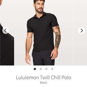 Lululemon Men’s Twill Chill Polo Shirt Black Nylon Blend Size XL